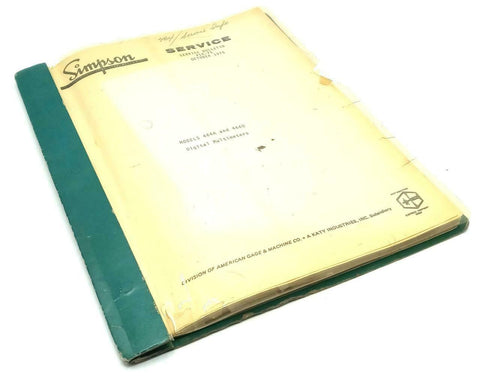 Simpson Models 464A & 464D Digital Multimeters Service Manual