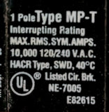 Siemens ITE MP120 1 Pole Circuit Breaker 20A 120/240VAC