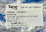 ICC ICPCSK14BL Patch Cable CAT 6 Molded Boot 14 ft Blue Ethernet