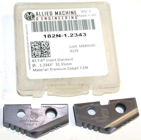2 Allied Machine T-A 1.2343" Coated Spade Drilling Insert 182N-1.2343