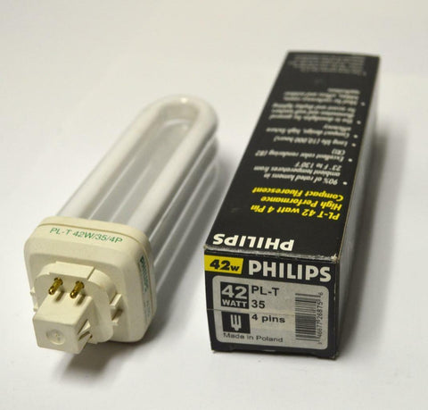 NEW PHILIPS PL-T ALTO 42 W TRIPLE TUBE COMPACT FLUORESCENT LIGHT BULB 3000 K