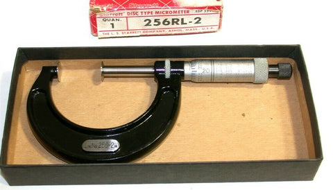 Starrett Disc Flange Micrometer 1 To 2" 256RL-2 Calibrated