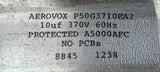 Aerovox P50G3710EA2 Capacitor 10 uF 370 Volts