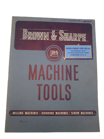 Brown & Sharpe - Machine Tools (1953)