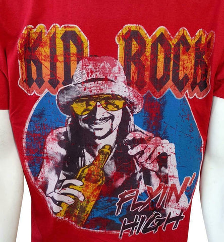 Hanes Men's Kid Rock Flyin High Born Free Tour 2011 Red Shirt Size Lar