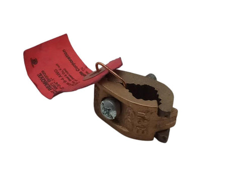 Lot of (3) Thomas & Betts 3846 Copper Ground Clamp #4/#6 Bare Copper 1/2-1" Rod