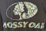 Gildan Men's Mossy Oak Graphic Brown Short Sleeve Shirt Size Large