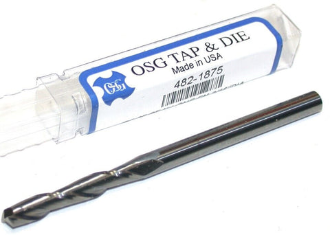 OSG 2-Flute Carbide 3/16" Diameter Extra-Long End Mill 482-1875 New