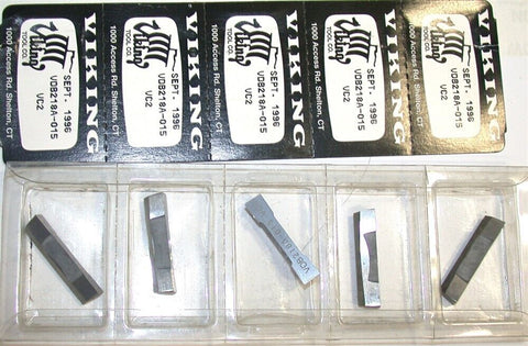 Lot of 5 New Viking .218" Carbide Grooving Parting Inserts VDB218A-015