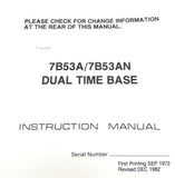 Tektronix 7B53A / 7B53AN Dual Time Base Instruction Manual