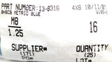 80/20 13-3816  M8 x 16.00mm Button Head Socket Cap Screw Met Blue - Pack of (50)
