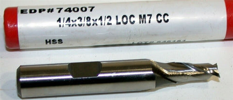 Up to 6 New Brubaker 1/4" Diameter 3/8" Shank 2 Flute HSS Single End Mill 74007
