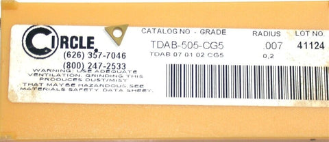 Lot of 15 New Circle TiN Coated Carbide Boring Bar Inserts CDCD-51-CG5
