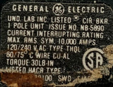 General Electric THQL120 1 Pole Circuit Breaker 20A 120/240V
