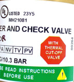 SGD 8491-O Flashback Arrestor & Check Valve 150 PSI 1/4" NPT