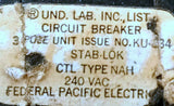 Federal Pacific Electric Stablok NAH340 3 Pole Circuit Breaker 40A 240VAC