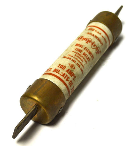 SHAWMUT AMP-TRAP ATS-DE100 TIME DELAY DUAL ELEMENT FUSE 100 AMPS 600 VAC