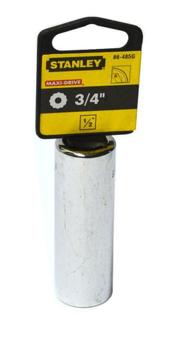 NEW STANLEY 86-485G MAXI-DRIVE 1/2" DRIVE 12 POINT DEEP SOCKET 3/4"
