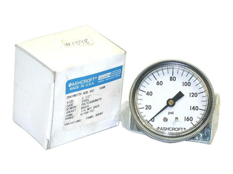 ASHCROFT 25W1001TH-028-XUC #160 2.5" PRESSURE GAUGE 0-10PSI 1/4" NPT