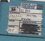 Mac  2508-111-BA  Solenoid Valve 120 VAC  60 Hz 24 VDC 15.0 Watts
