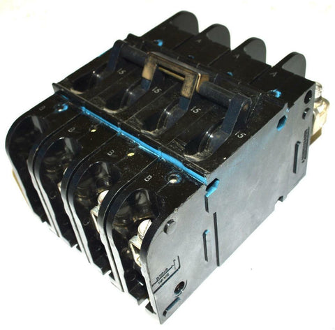 HEINEMANN ELECTRIC CO. CF4-Z41-1 4-POLE CIRCUIT BREAKER 15 AMP 240/480 VAC