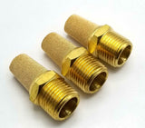Unbranded 1/2" Brass Male Pneumatic Exhaust Muffler Silencer (Lot of 3)