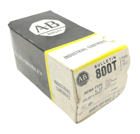 Allen-Bradley 800T-QT10R Ser. T Red Push To Test Pilot Light 120V NEMA Type 4,13
