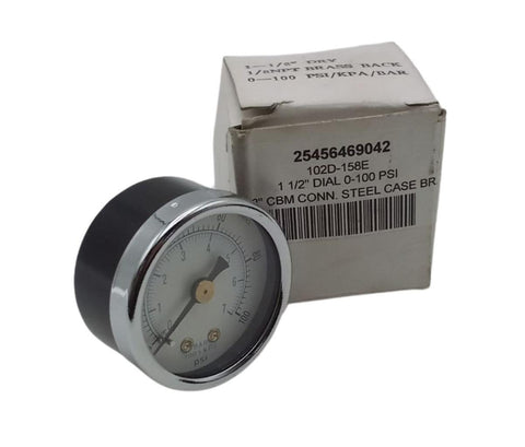 PIC Gauges 102D-158E Pressure Gauge 1-1/2" Dial 0-100 PSI 1/8" CDM Connector SS