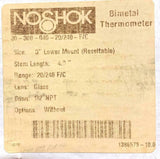 Noshok 30-300-040-20/240-F/C Bimetal Thermometer 4" Stem 1/2" NPT 20/240°F/C