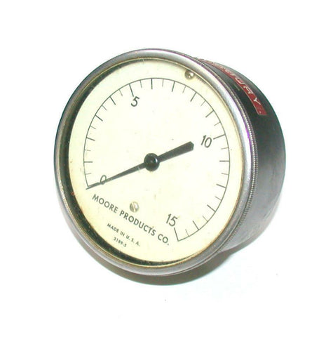 MOORE PRODUCTS  3189-5   BACK MOUNT AIR PRESSURE GAUGE 3-1/2" 1/4 NPT 0-15 PSI