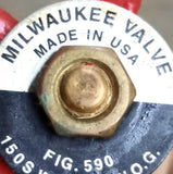 Milwaukee Valve Fig. 590 Brass Inline Gate Valve 1-1/2" 150 SWP 300 WOG