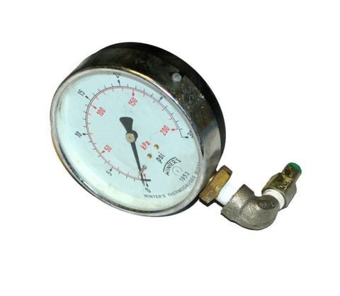WINTERS 1953 THERMOGAGE PRESSURE GAUGE 0-30 PSI 0-200 KPA 1/4" NPT BOTTOM MOUNT