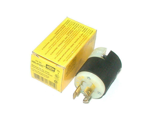 HUBBELL   HBL4720C  SINGLE PHASE  MALE TWIST-LOCK BLACK PLUG 15 AMP 125 VAC