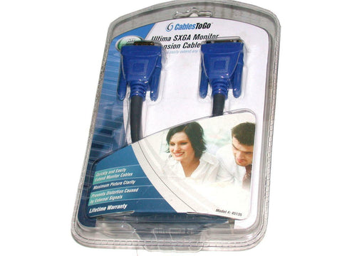 NEW CABLES TO GO 6' ULTIMA HD15 M/F EXTENSION SVGA VIDEO CABLE MODEL # 45135
