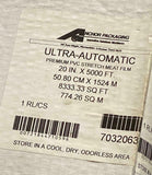 Ultra Automatic 20" x 5000 FT Premium PVC Stretch Meat Film Roll (12 Available)