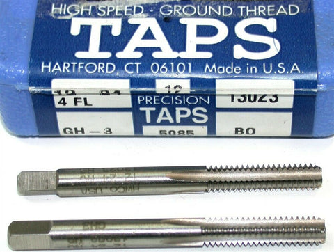 Lots of 2 New Hanson 12-24 NC GH-3 4 flute bottom Taps 13023