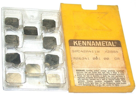 Lot of 10 New Kennametal Kendex Positive Carbide Inserts SPC42A411W K2884