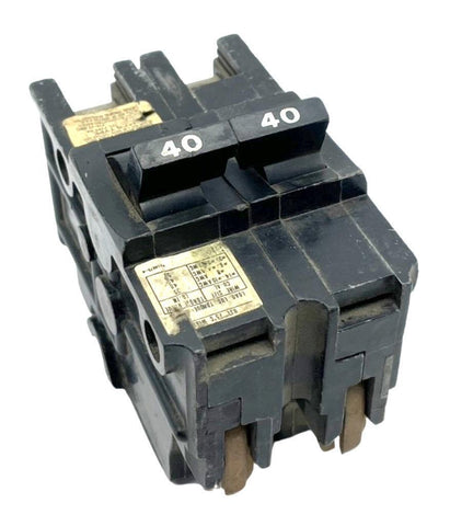 Federal Pacific Electric NA240 2 Pole Circuit Breaker 40A 120/240VAC 1 PH PlugIn