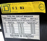 Square D PAF3620001021 Circuit Breaker 2000A 600V 3 Pole Bolt-On Type PAL