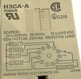 Omron H3CA-A Timer Relay 24 to 240 VAC 50/60 Hz 12 to 240 VDC