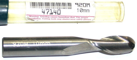 Garr Tool 2-Flute 10mm Dia Carbide Spiral Flute Ball End 47140 New