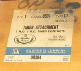 New Square  D8501LT  Timer Attachment 1 N.O. 1 N.C. Contacts Series A