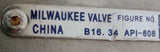 MIlwaukee Valve FS1S6150R-02 3" Stainless Steel Ball Valve Class 150 PTFE Seat