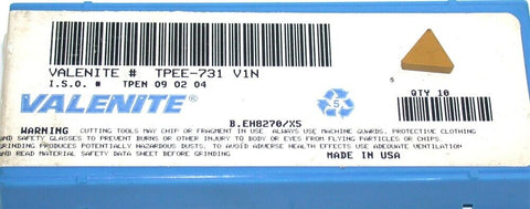 Lot of 8 New Valenite Indexable Boring Tool Carbide Inserts TPEE-731 V1N