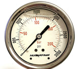 Nuova Fima HC1P-210S Liquid Filled Pressure Gauge 0-3000 PSI 1/4" NPT (5 Avail.)