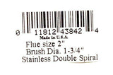 New Schaefer Brush Mfg. Flue & Condenser Brush 2" Flue X 1-3/4" Diameter