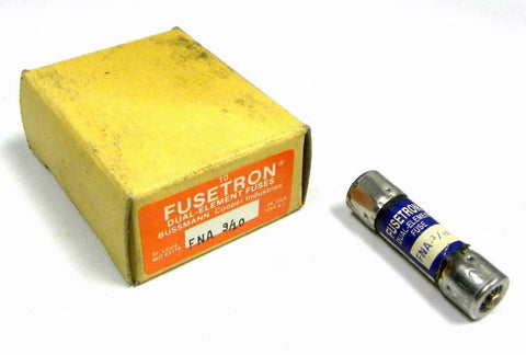 NEW BOX OF 10 COOPER BUSSMANN FUSETRON FNA-3/10 DUAL-ELEMENT FUSES (3 AVAILABLE)