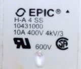 Lot of (2) Epic H-A 4 SS 10431000 10A 400V 4kV/3 Lapp Cable Connector