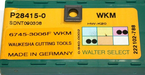 Lot of 4 Walter Waukeshaw Carbide Indexable Milling Inserts P28415-0 WKM