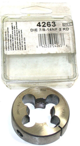 Hanson 7/8"-14 NF Steel Adjustable Thread Die Made in the US 4263